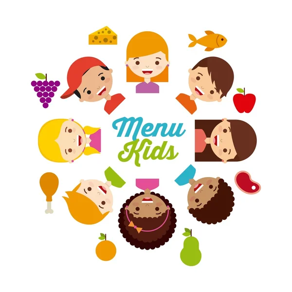 Menu enfants design — Image vectorielle