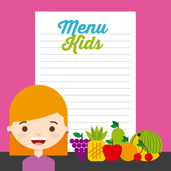 Design menu per bambini — Vettoriale Stock