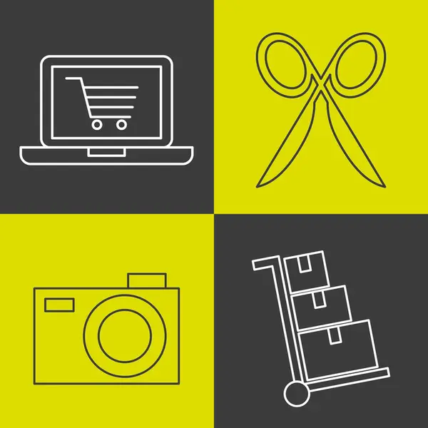 Diseño de iconos de comercio electrónico — Vector de stock