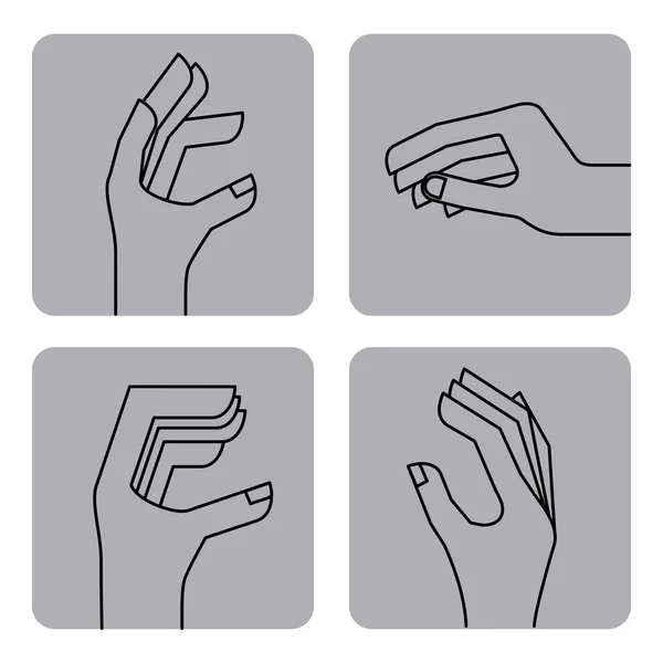 Σχεδιασμός χειρονομίες χεριών — Διανυσματικό Αρχείο