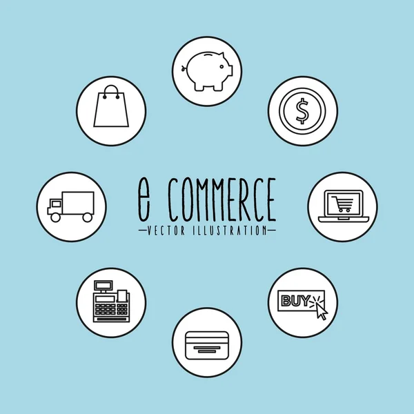 E-commerce icone di design — Vettoriale Stock