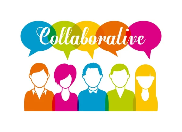 Progettazione di persone collaborative — Vettoriale Stock