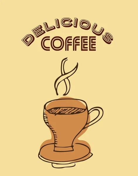 Design de café delicioso — Vetor de Stock