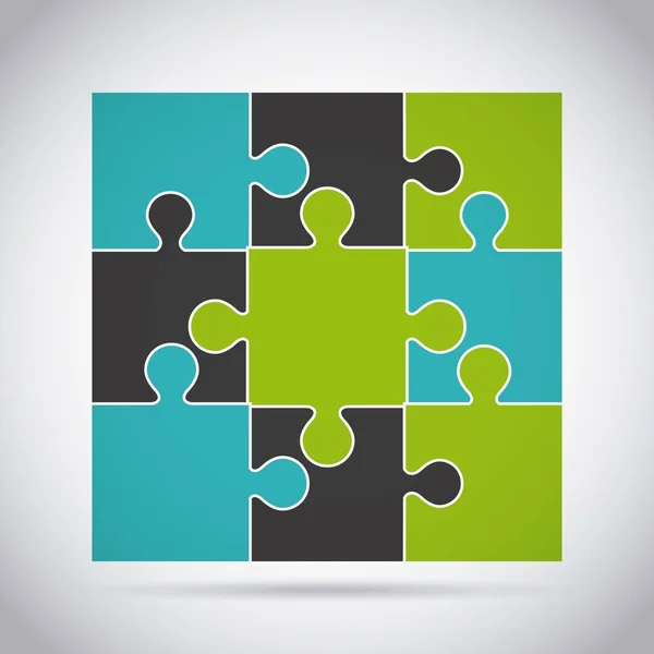 Puzzle assembling design — Stock Vector