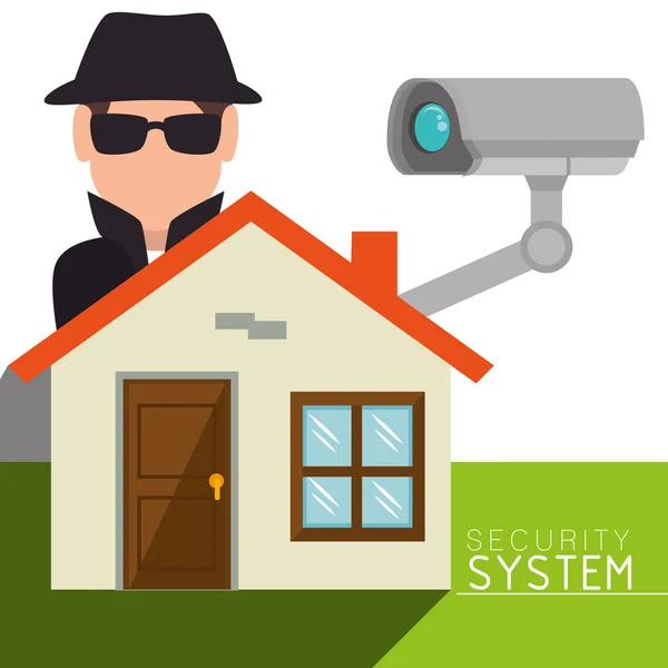Sistema de segurança e vigilância — Vetor de Stock