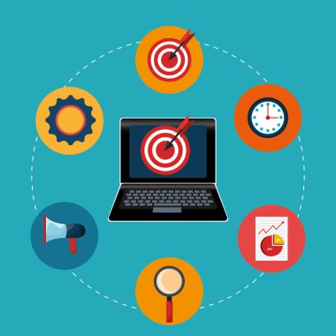 Dijital pazarlama ve reklam simgeler