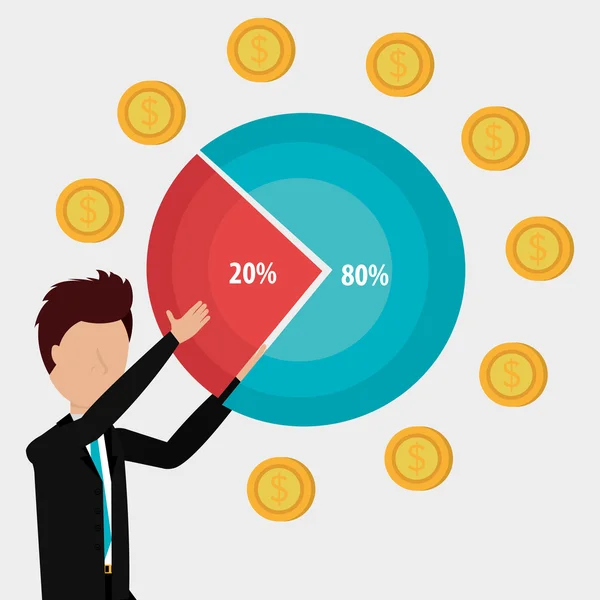 Keuntungan bisnis tumbuh - Stok Vektor