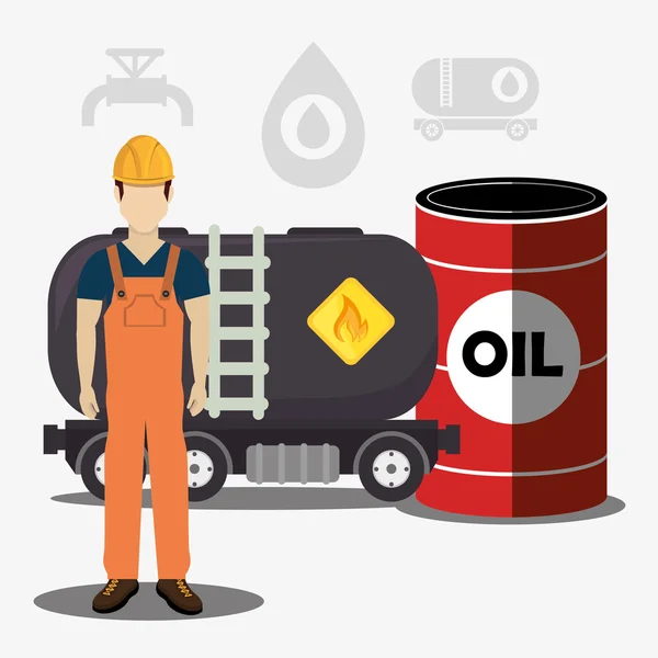 Precios del petróleo y de la industria petrolera — Vector de stock