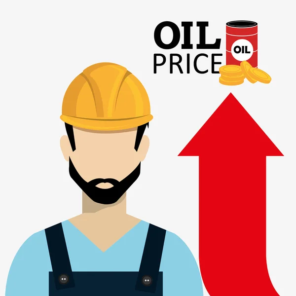 Precios del petróleo y de la industria petrolera — Vector de stock