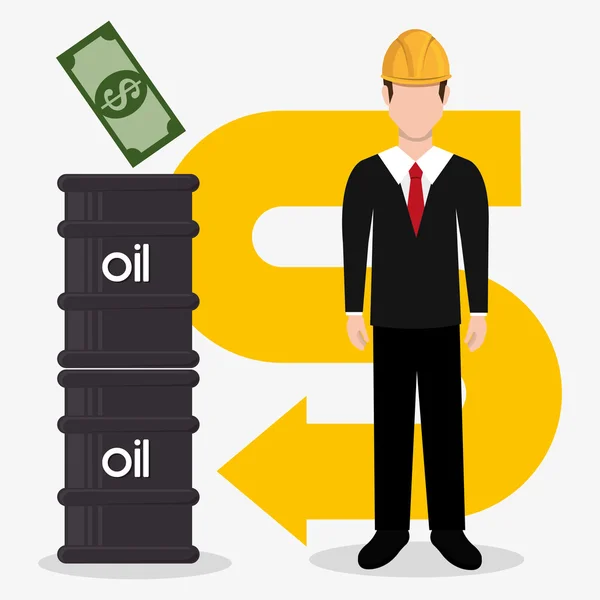 Preços do petróleo e da indústria petrolífera — Vetor de Stock
