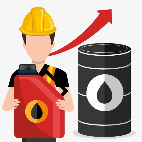 Precios del petróleo y de la industria petrolera — Vector de stock