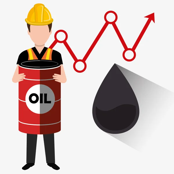 Precios del petróleo y de la industria petrolera — Vector de stock