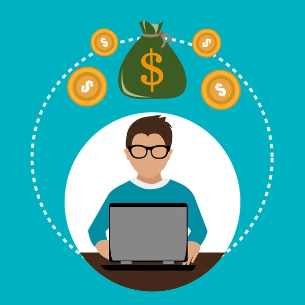 Peníze online platby grafika — Stockový vektor
