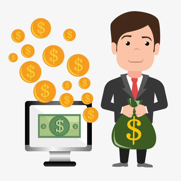 Гроші онлайн платіжна графіка — стоковий вектор