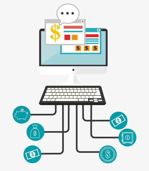 Money online payment graphic — Stock Vector