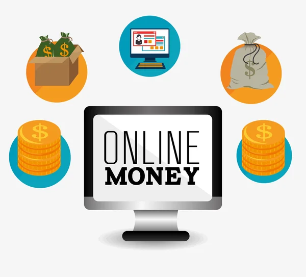 Money online payment graphic — Stock Vector