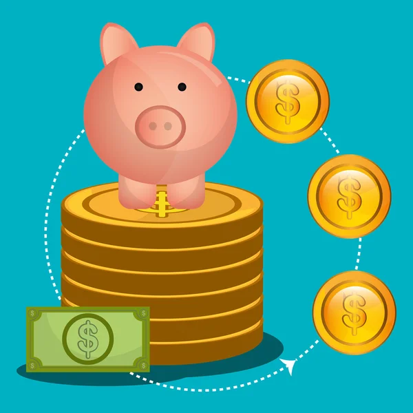 Peníze online platby grafika — Stockový vektor