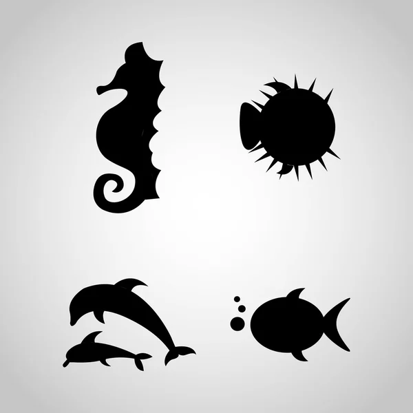 Diseño de animales marinos — Vector de stock