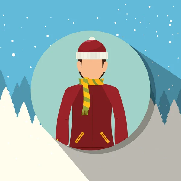 Wintersportbekleidung und Zubehör — Stockvektor