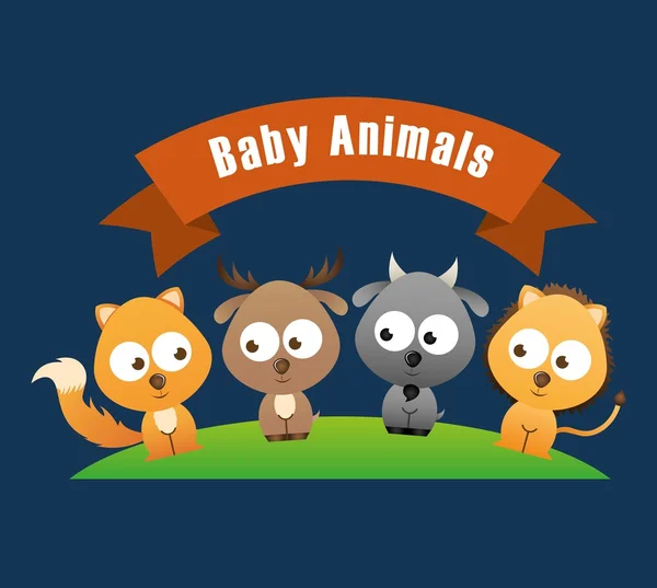 Baby dieren ontwerp — Stockvector