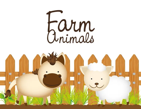 Çiftlik hayvanları tasarım — Stok Vektör
