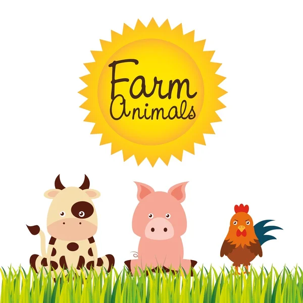 农场里的动物设计 — 图库矢量图片