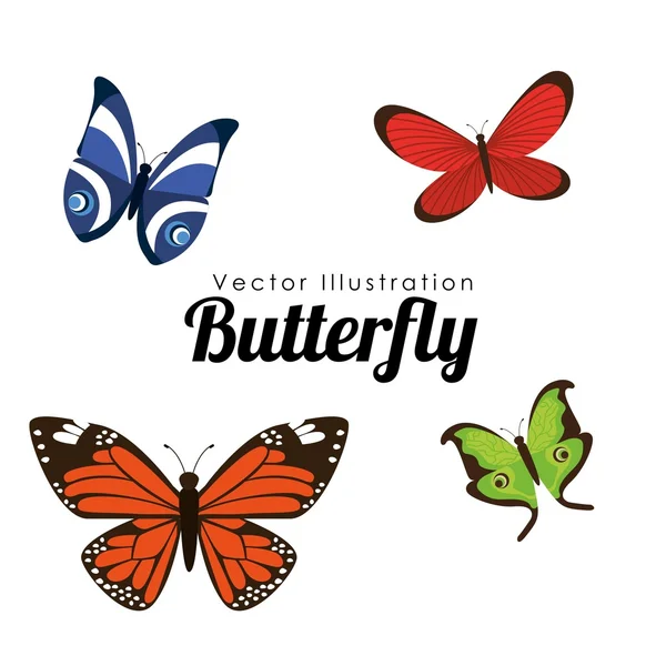 Butterfly silhouettes design — Stock Vector