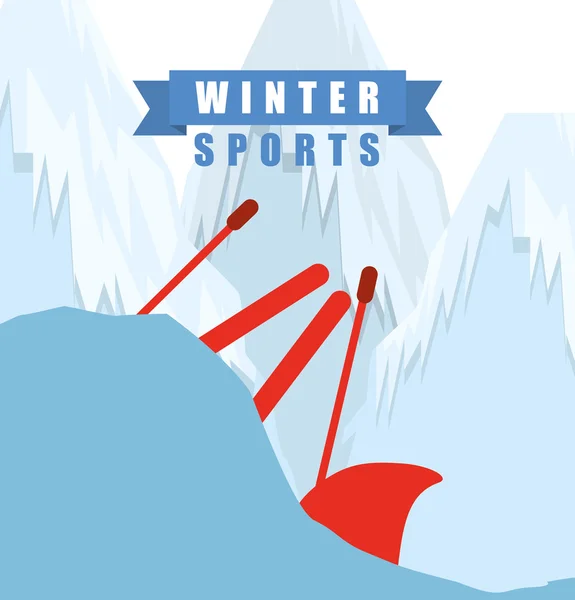 Diseño de deportes de invierno — Vector de stock