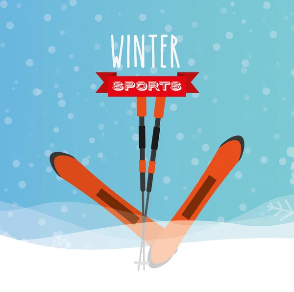 Kış sporları tasarım — Stok Vektör