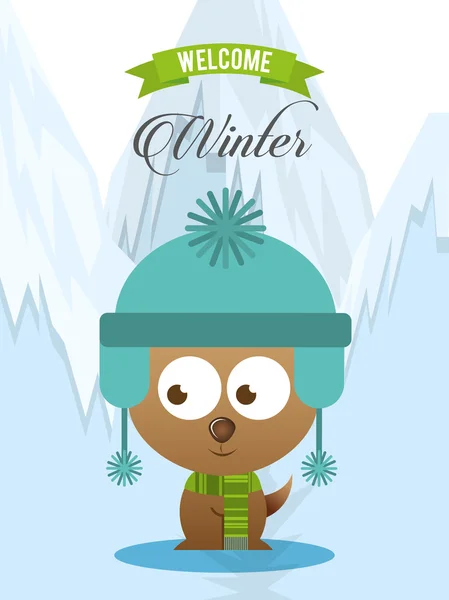 Bienvenue design d'hiver — Image vectorielle