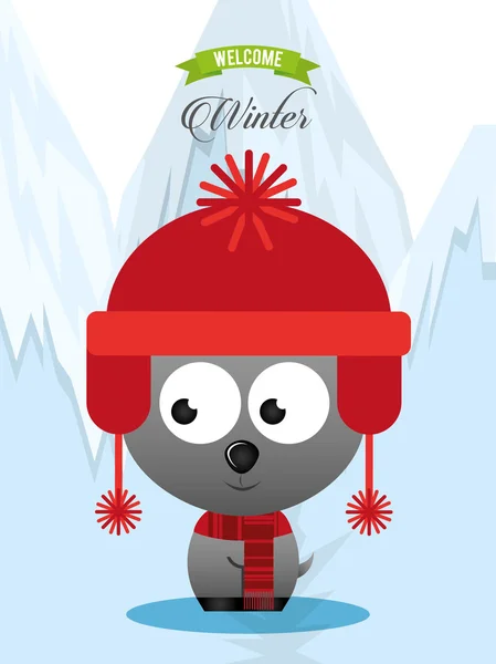 Bienvenue design d'hiver — Image vectorielle