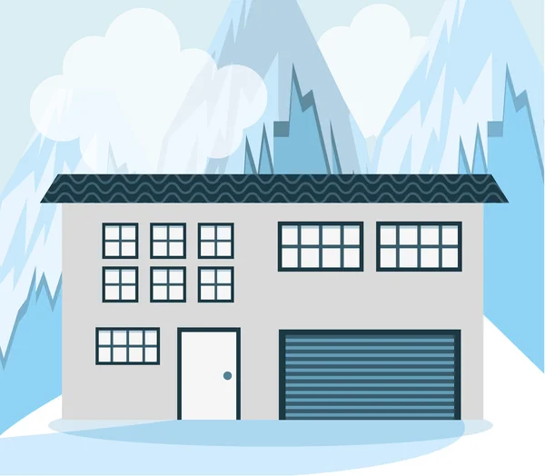 Winter huizen ontwerpen — Stockvector