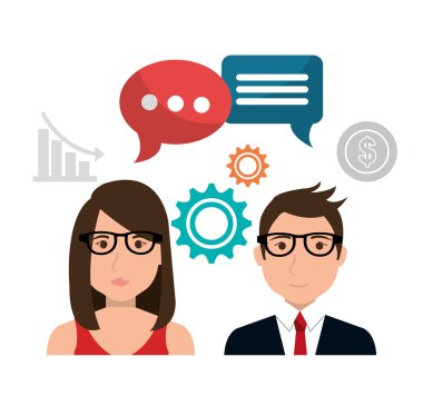 İş adamları simgeleri grafik tasarım ile