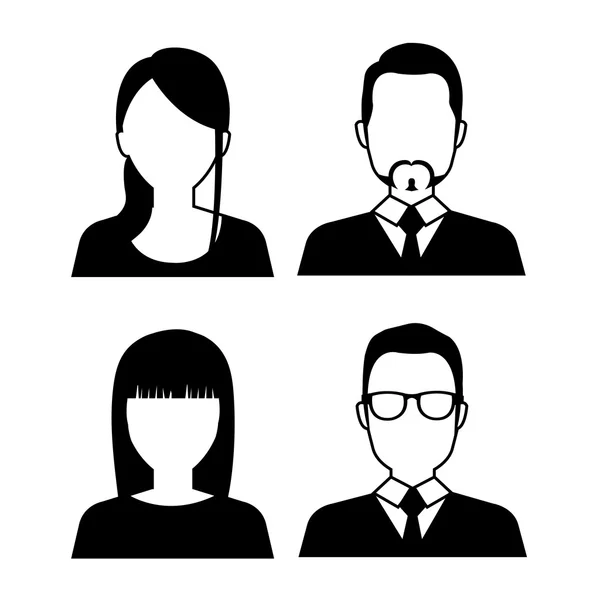 Silhouette avatar des jeunes — Image vectorielle