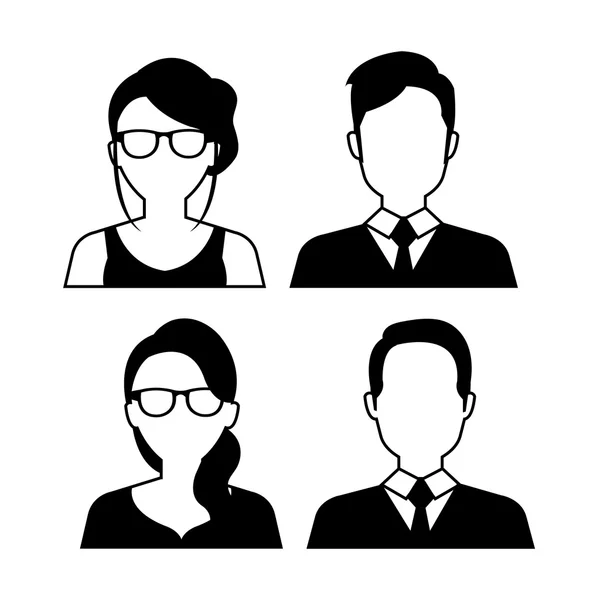 Silhouette avatar des jeunes — Image vectorielle