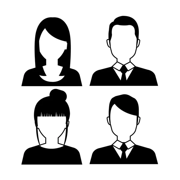 Young people avatar silhouette — Stock Vector