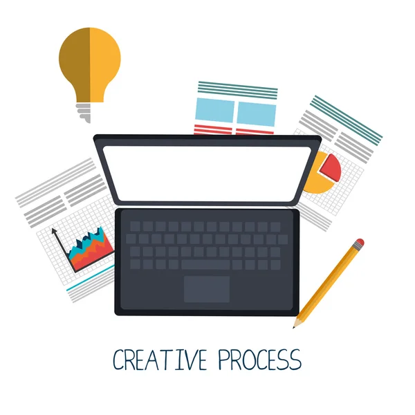 Proceso creativo diseño gráfico ellos — Vector de stock