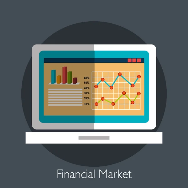 Graphique des marchés financiers — Image vectorielle