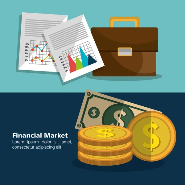 Gráfico do mercado financeiro — Vetor de Stock
