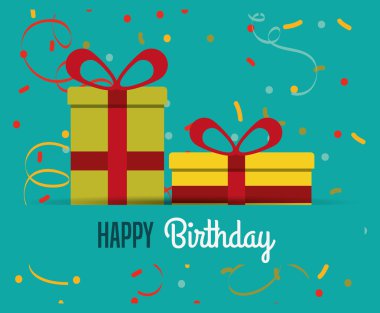 Mutlu doğum günü kartı tasarımı 