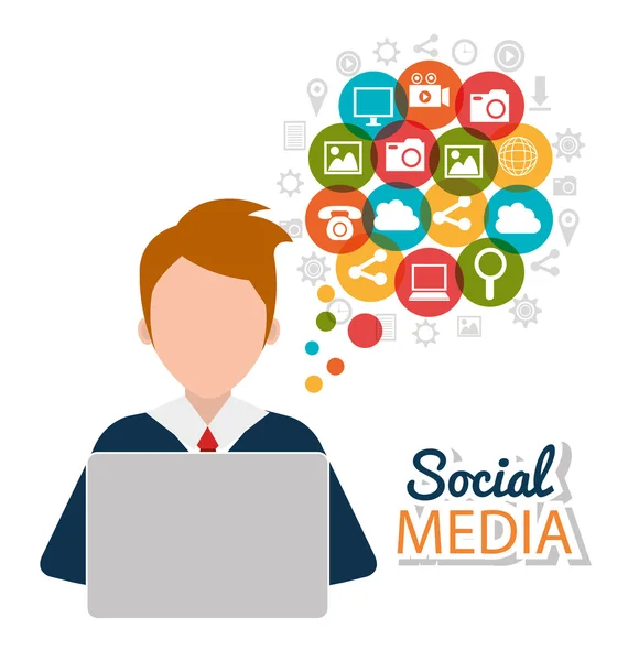 Sociale media en digitale marketing — Stockvector