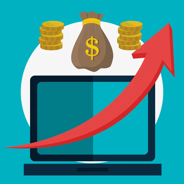 Financial growth up and money — Stock Vector