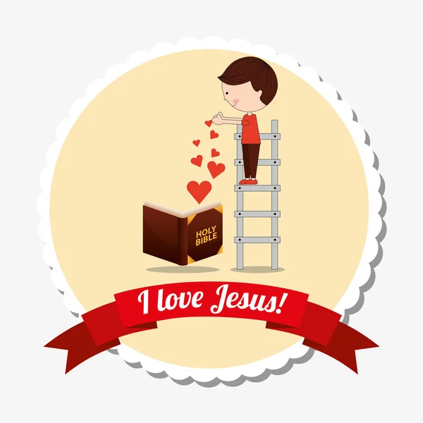 I love jesus design — Stock Vector