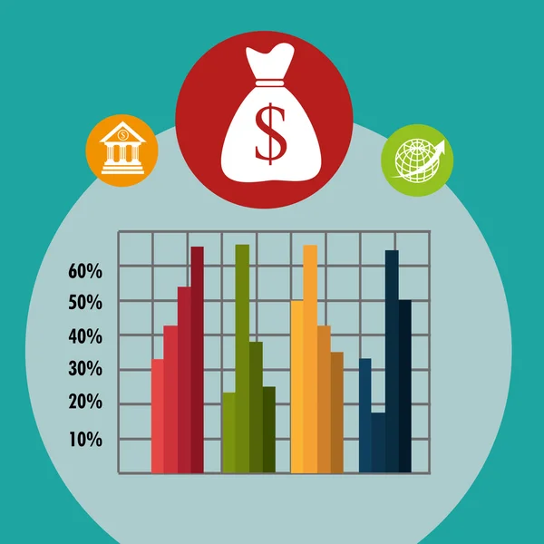 金融的成長とお金 — ストックベクタ