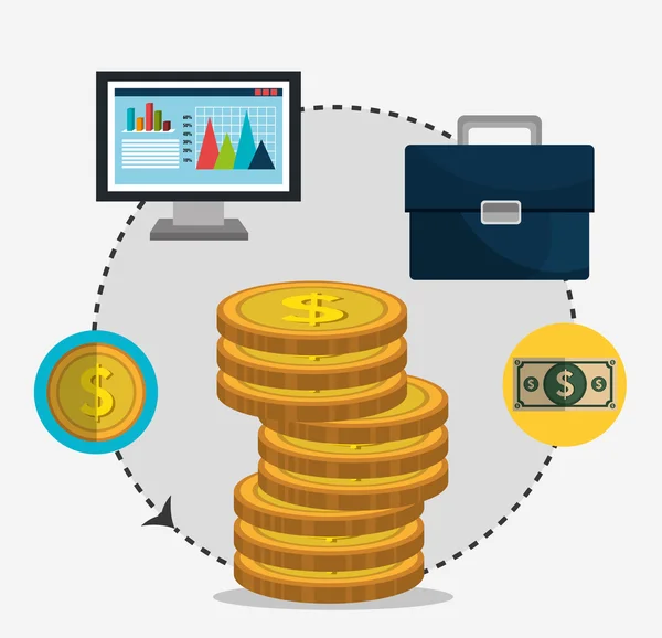 Crescimento financeiro e moeda —  Vetores de Stock