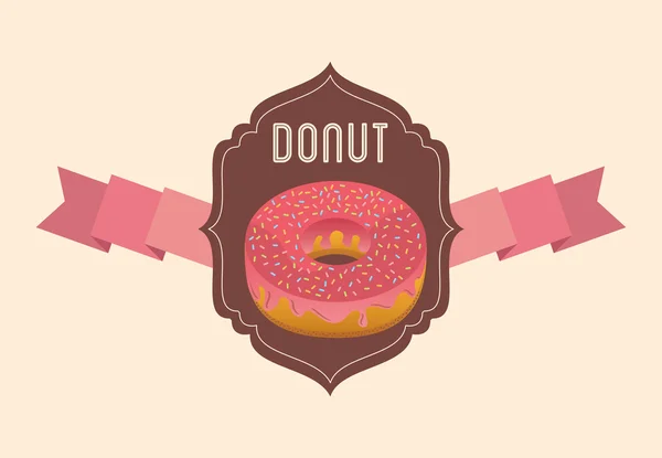 Design de donuts doces — Vetor de Stock