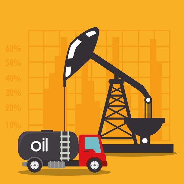 Industria petrolera y precios del petróleo gráfico — Archivo Imágenes Vectoriales