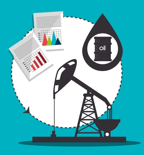 Indústria petrolífera e preços do petróleo gráfico —  Vetores de Stock