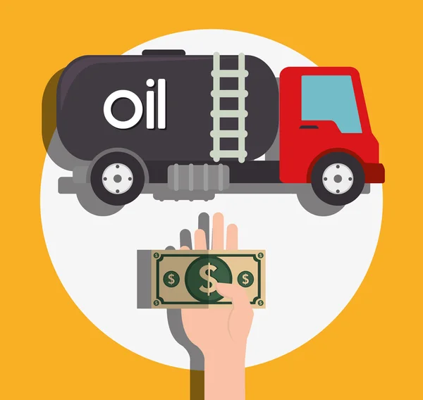 석유 업계와 석유 가격 그래픽 — 스톡 벡터