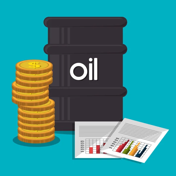 Petroleum industry and oil prices graphic — Stock Vector